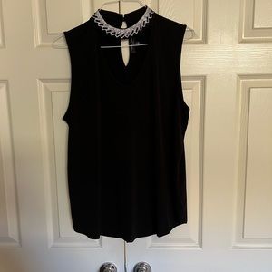 Black sleeveless evening top